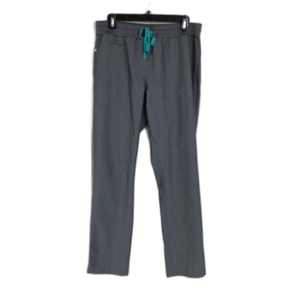 Figs Straight Leg Scrub Pants Women's Medium Gray Pockets Stretch Healthcare